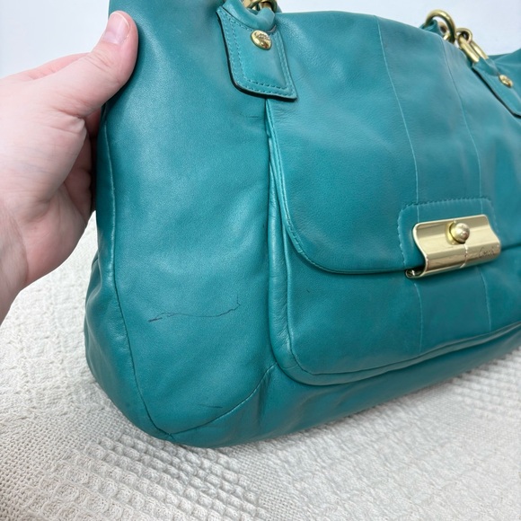 PROJECT Coach Kristin East West Leather Zip Tote 16814 Aegean Large Shoulder Bag - Picture 4 of 12